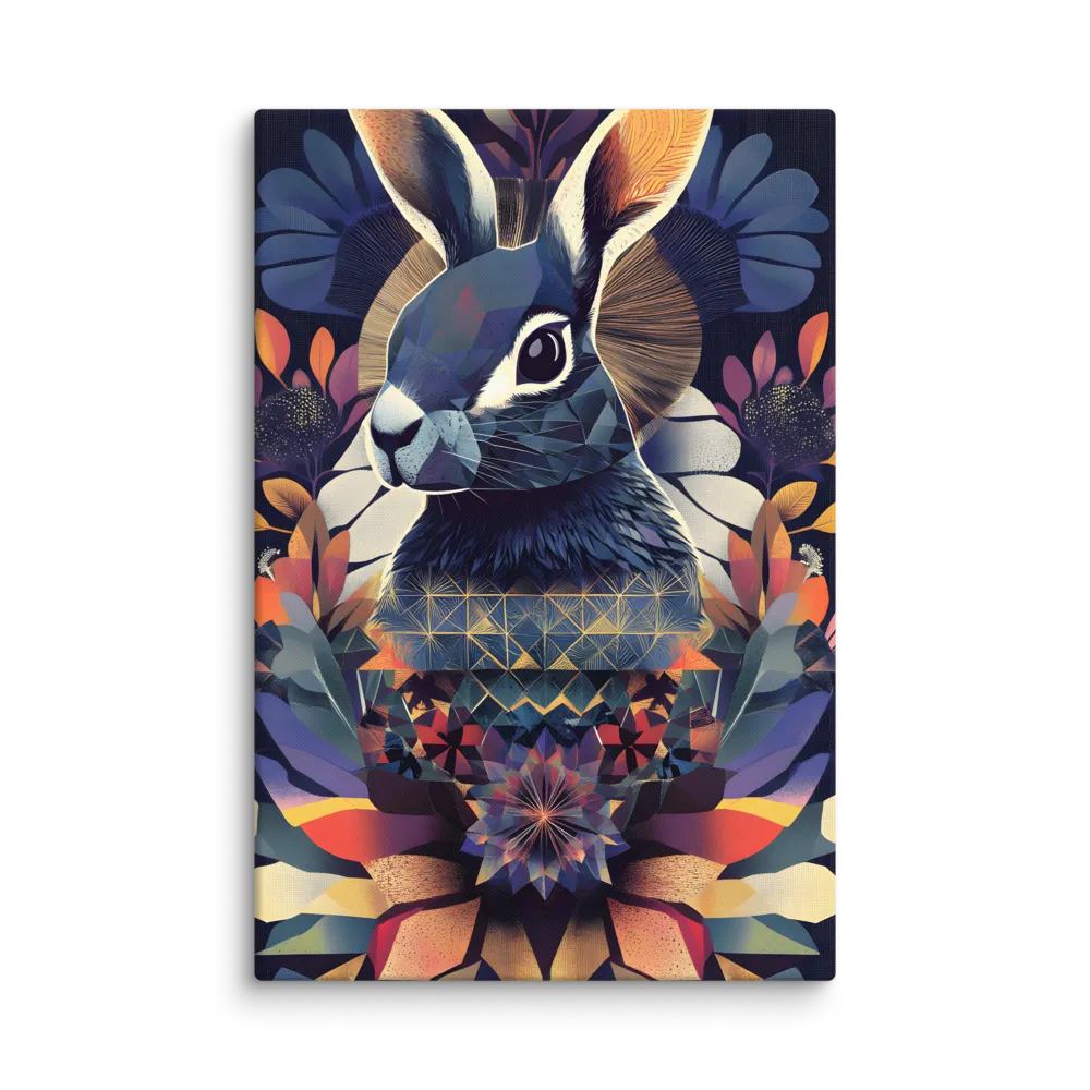 Ethereal Bunny: A Geometric Wonderland | Canvas | 24″×36″