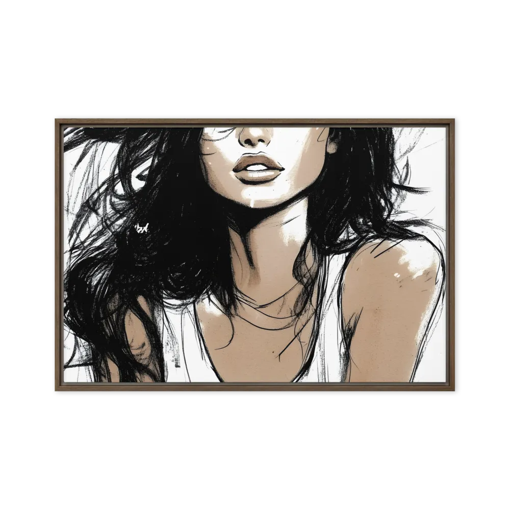 Whispers of Elegance | Canvas with Brown Frame | 24″×36″