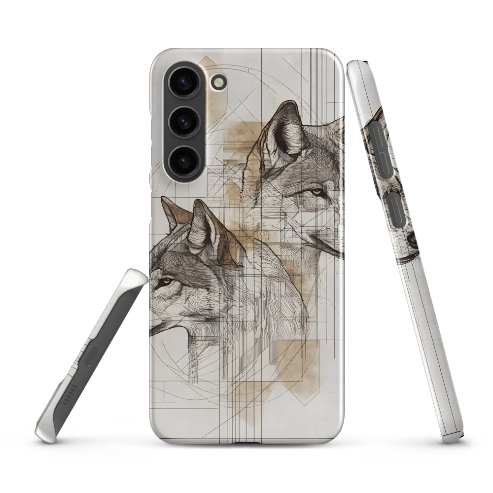 Geometric Harmony: The Essence of Wolves | Phone Case |  S23 Plus | Snap Case | Glossy