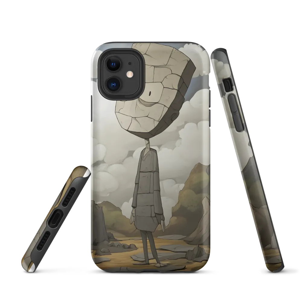 Whimsical Stone Figure in a Rocky Landscape | Phone Case |  11 | Tough Case | Matte