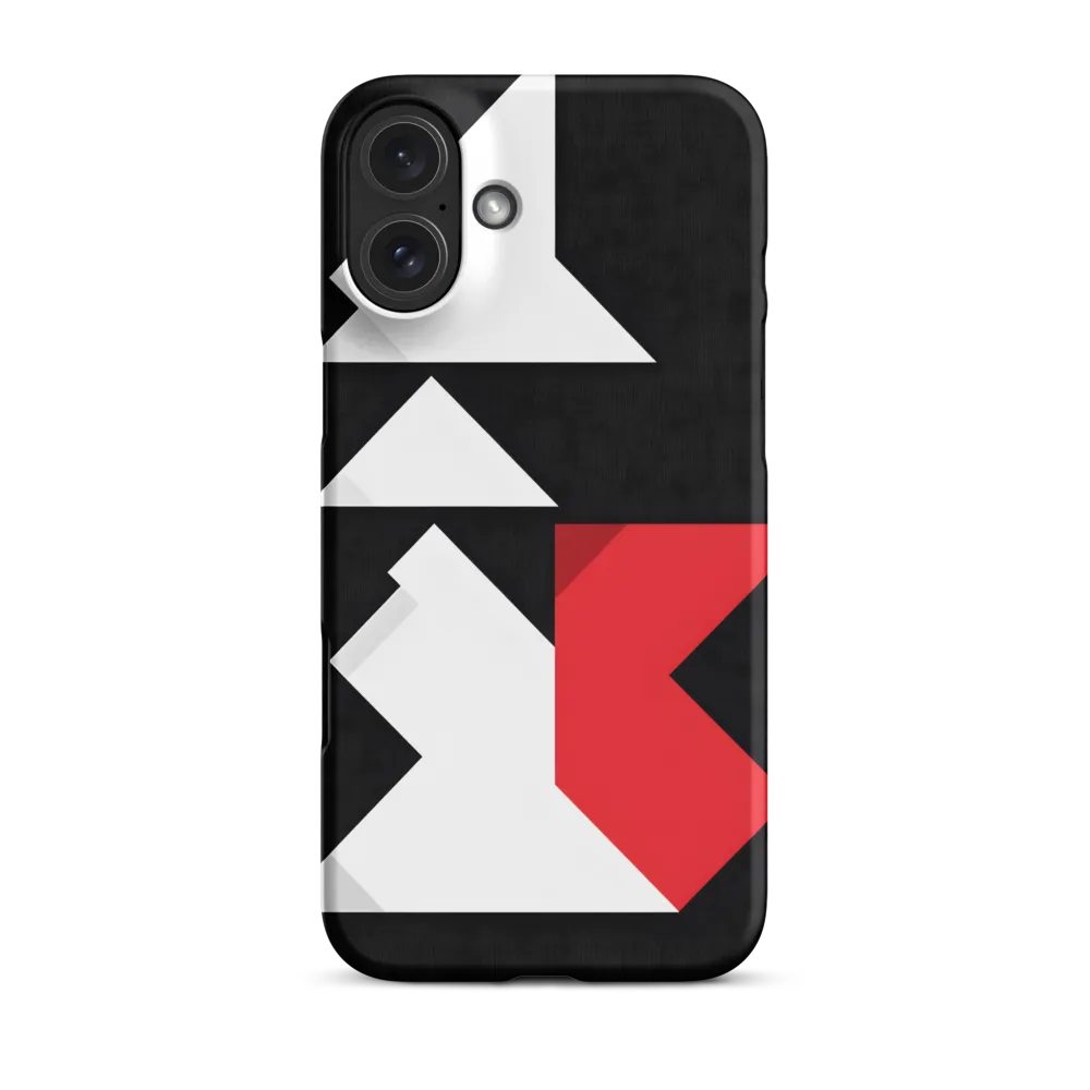 Geometric Symphony in Contrast | Phone Case |  16 Plus | Snap Case | Matte
