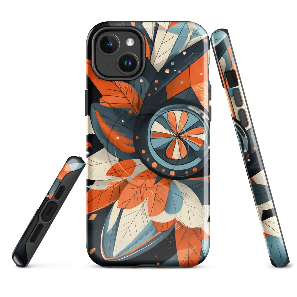 Floral Symphony in Orange and Teal