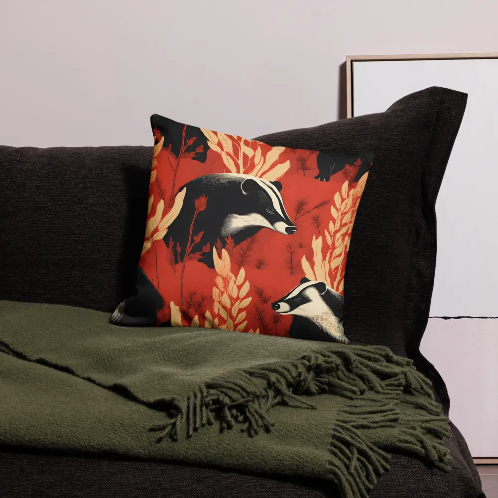 Whimsical Badger Dance | Pillow | 18″×18″