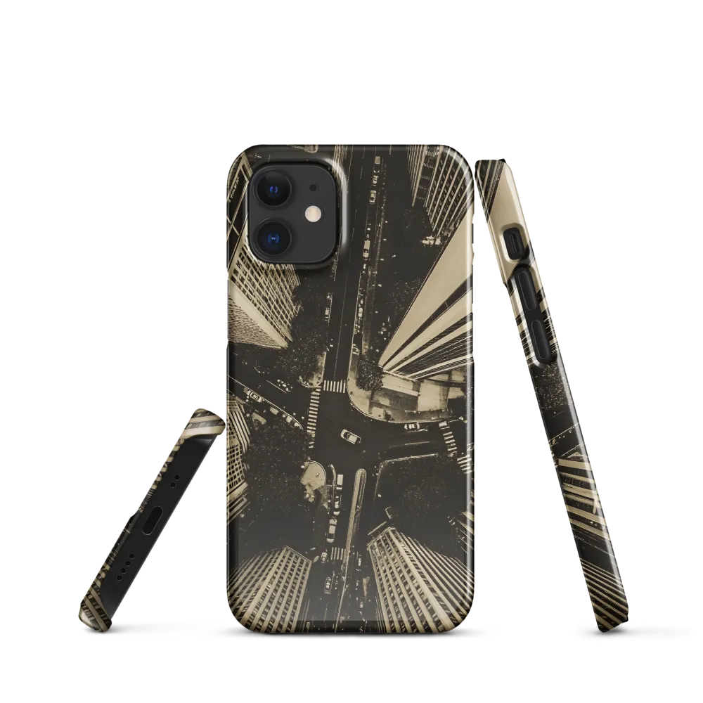 Urban Symphony: Aerial Perspective of City Life | Phone Case |  12 Mini | Snap Case | Glossy