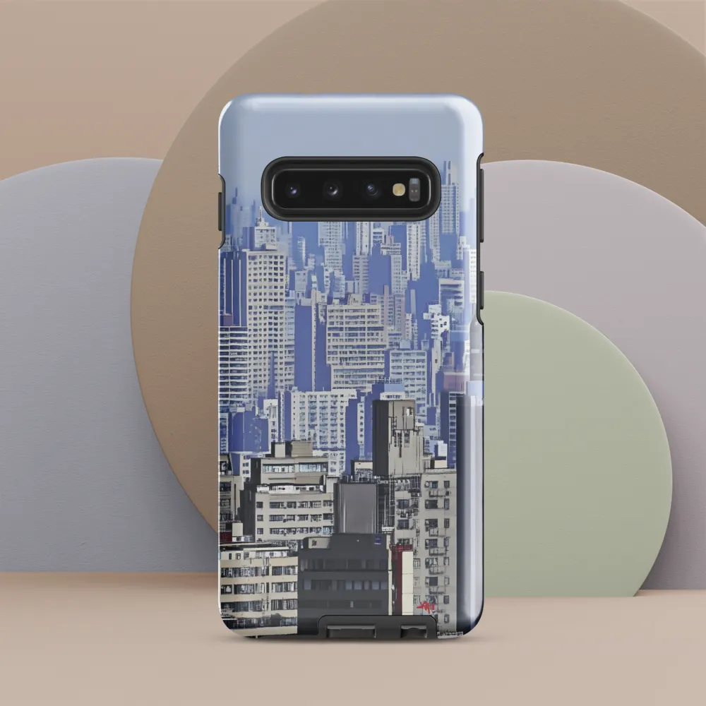 Urban Symphony: A Cityscape in Blues and Grays