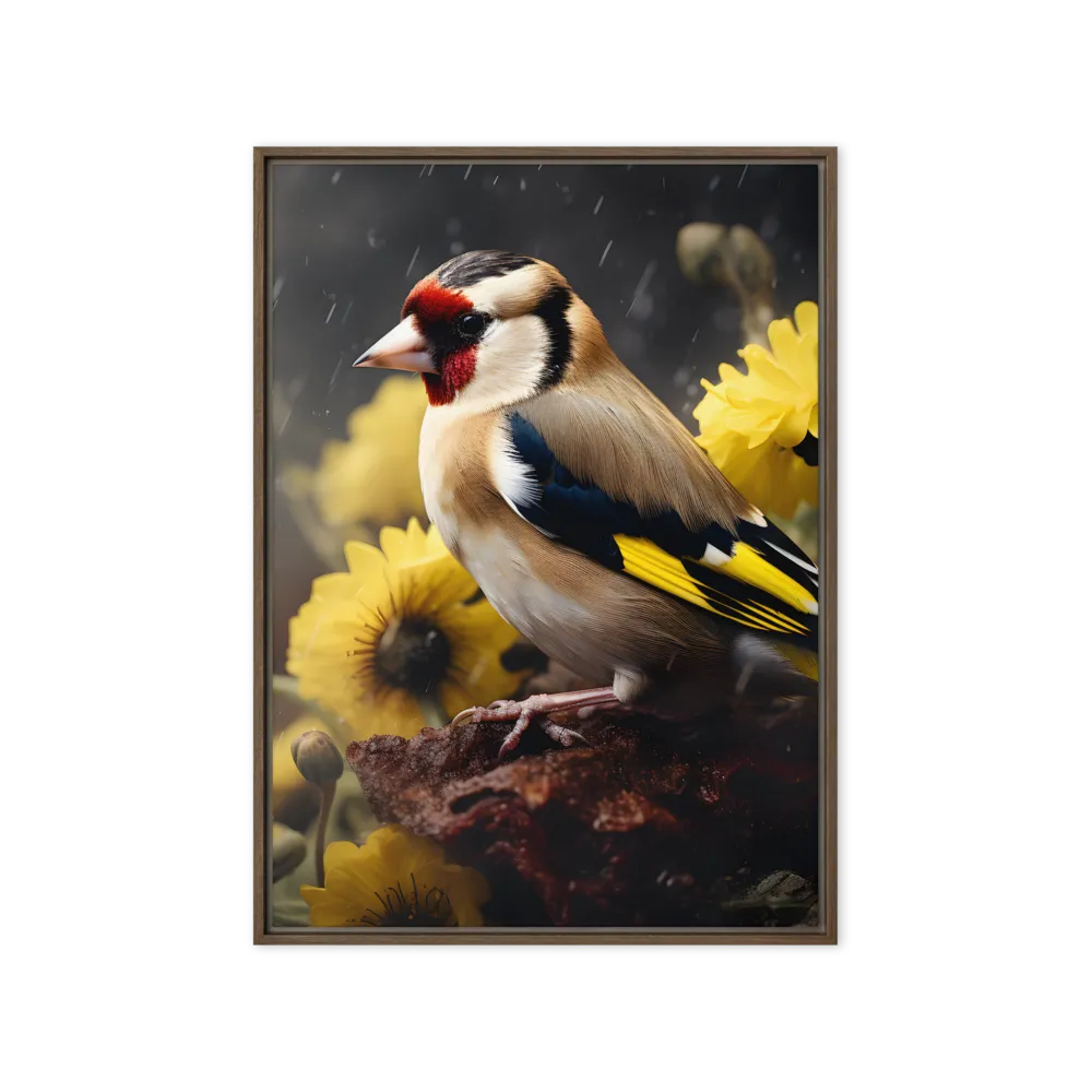 Harmony in Nature: A Goldfinch Amidst Blooms