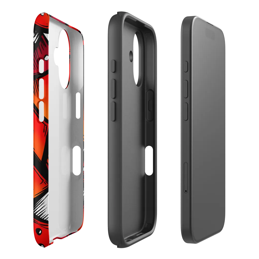 Dynamic Geometry of Red and Orange | Phone Case |  16 | Tough Case | Matte