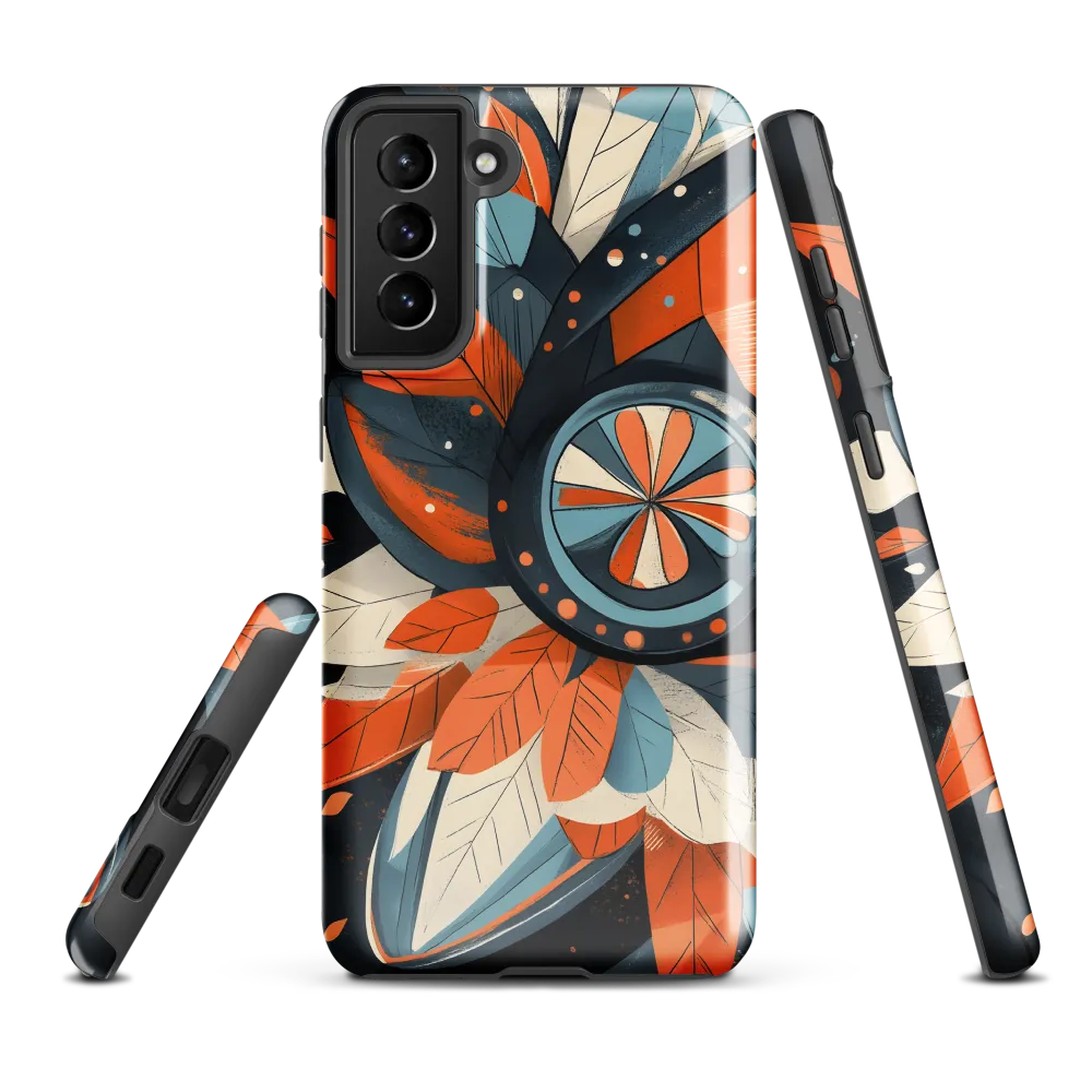 Floral Symphony in Orange and Teal