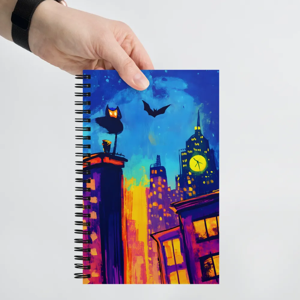 Urban Twilight: The Watchful Owl | Spiral Notebook