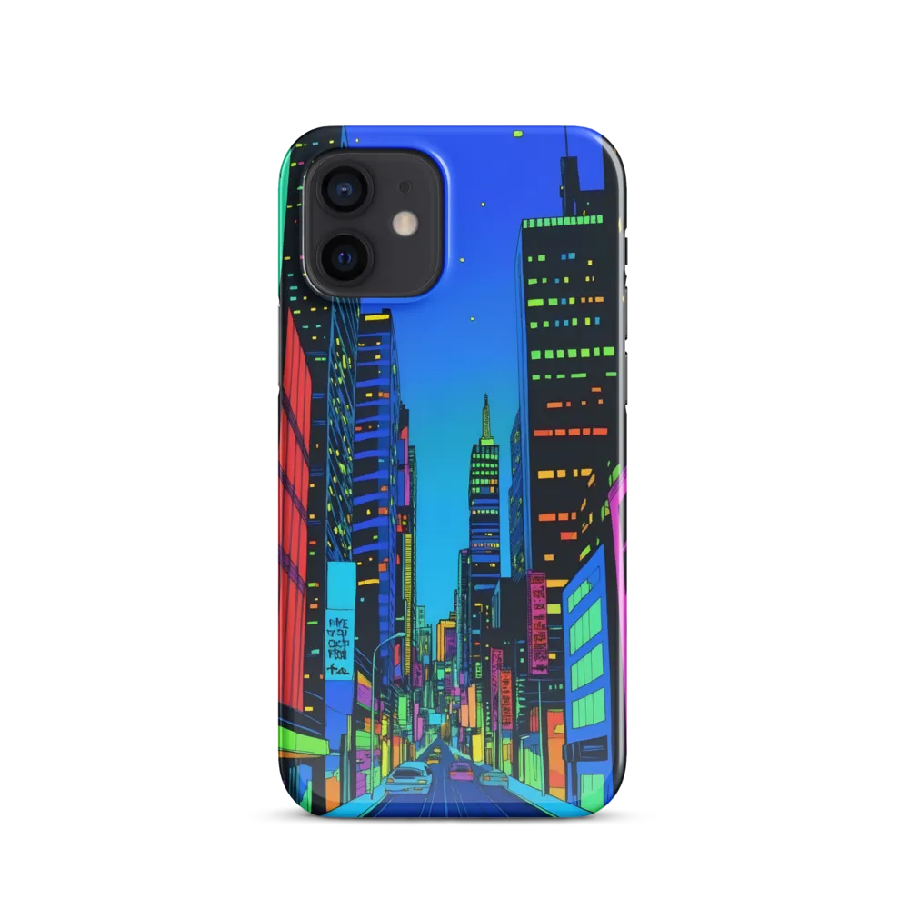 Neon Dreamscape: A Futuristic City at Dusk | Phone Case |  12 | Snap Case | Glossy