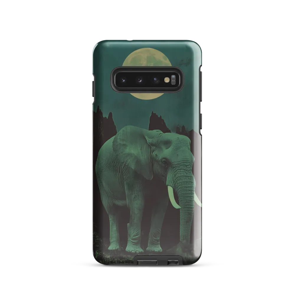 Ethereal Presence: Elephant Under a Full Moon