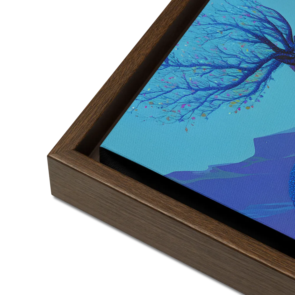 Ethereal Harmony | Canvas with Brown Frame | 12″×12″