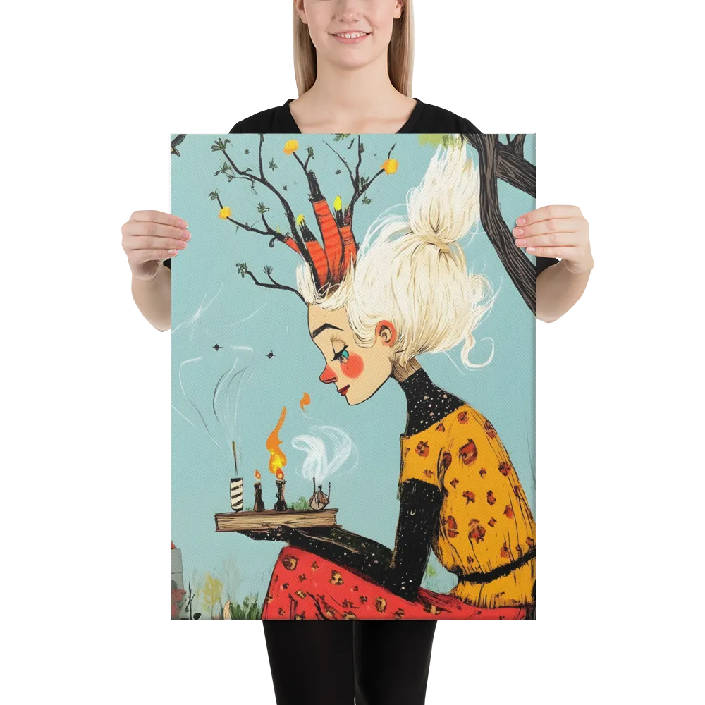 Whimsical Nature Girl | Canvas | 18″×24″