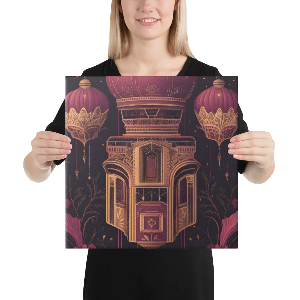 Ornate Harmony: A Digital Floral Architecture | Canvas | 16″×16″