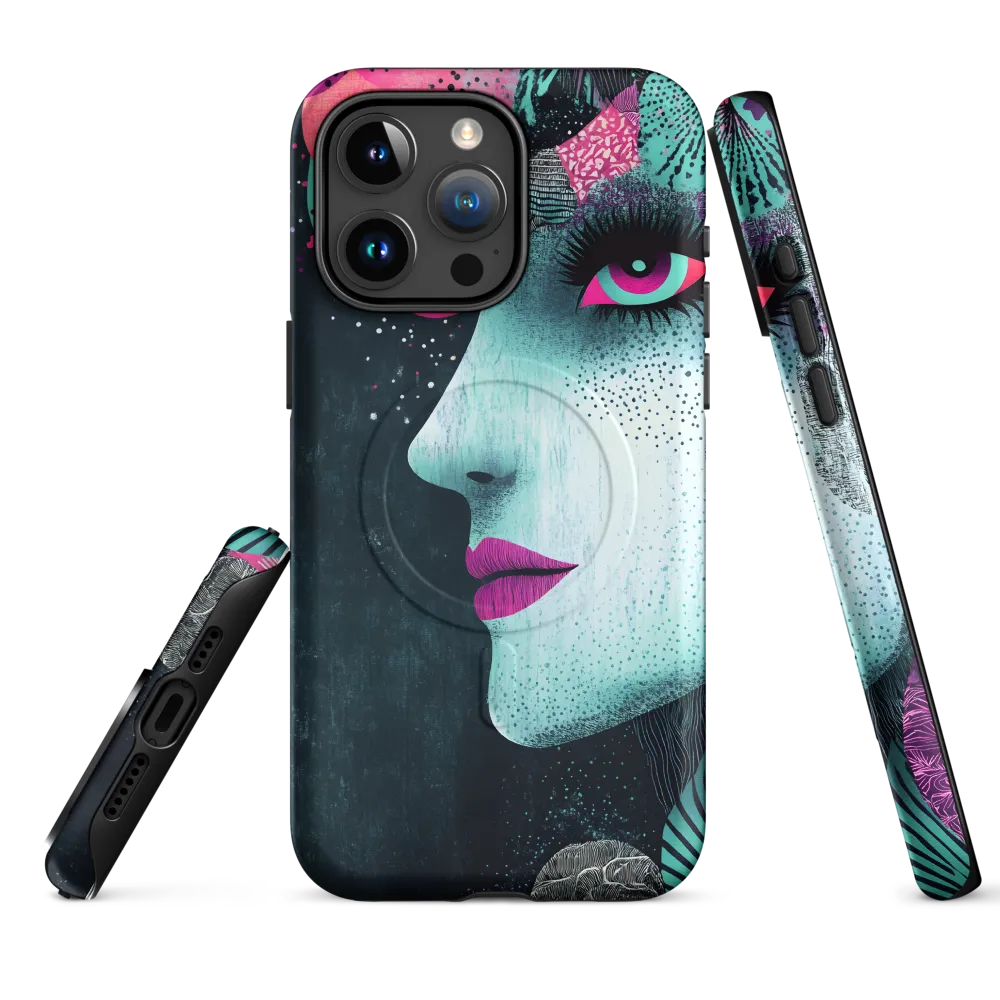 Mystical Beauty in Blue and Pink | Phone Case |  15 Pro Max | MagSafe® Tough Case | Matte