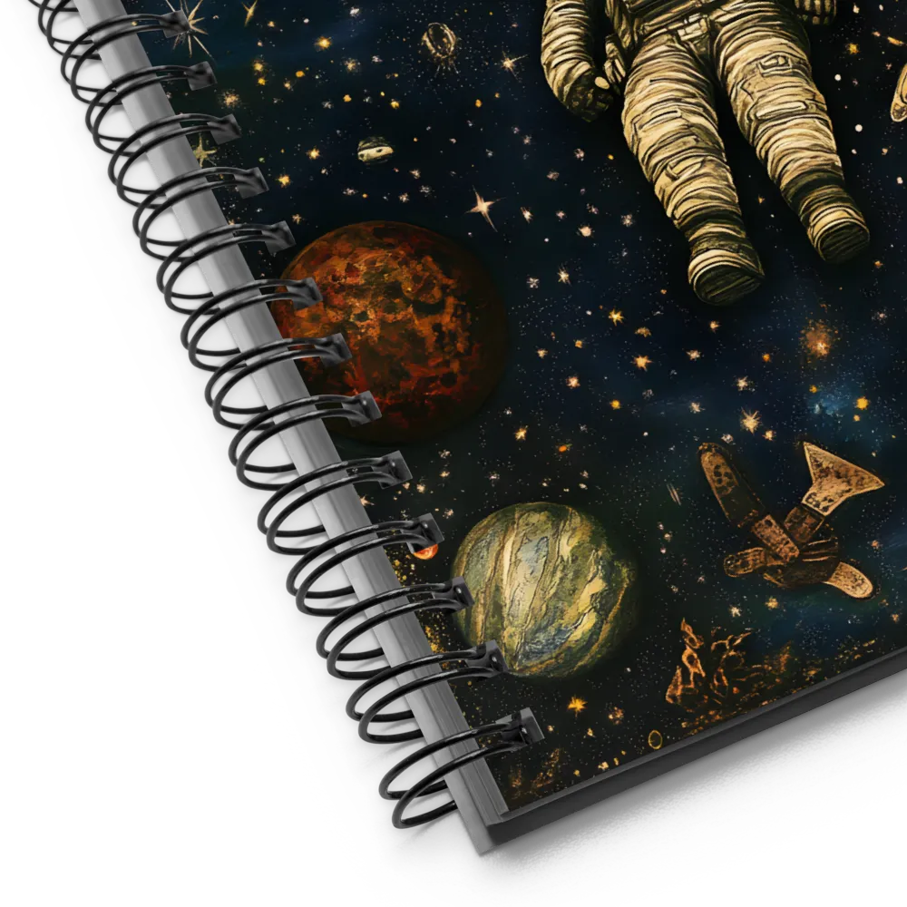 Cosmic Voyage: An Astronaut's Solitude | Spiral Notebook