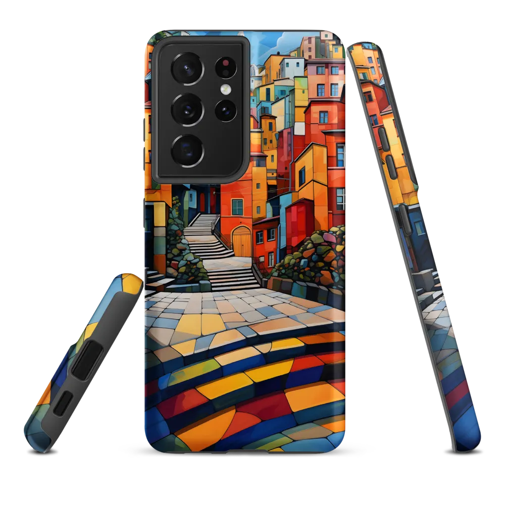 Vibrant Village: A Cubist Journey