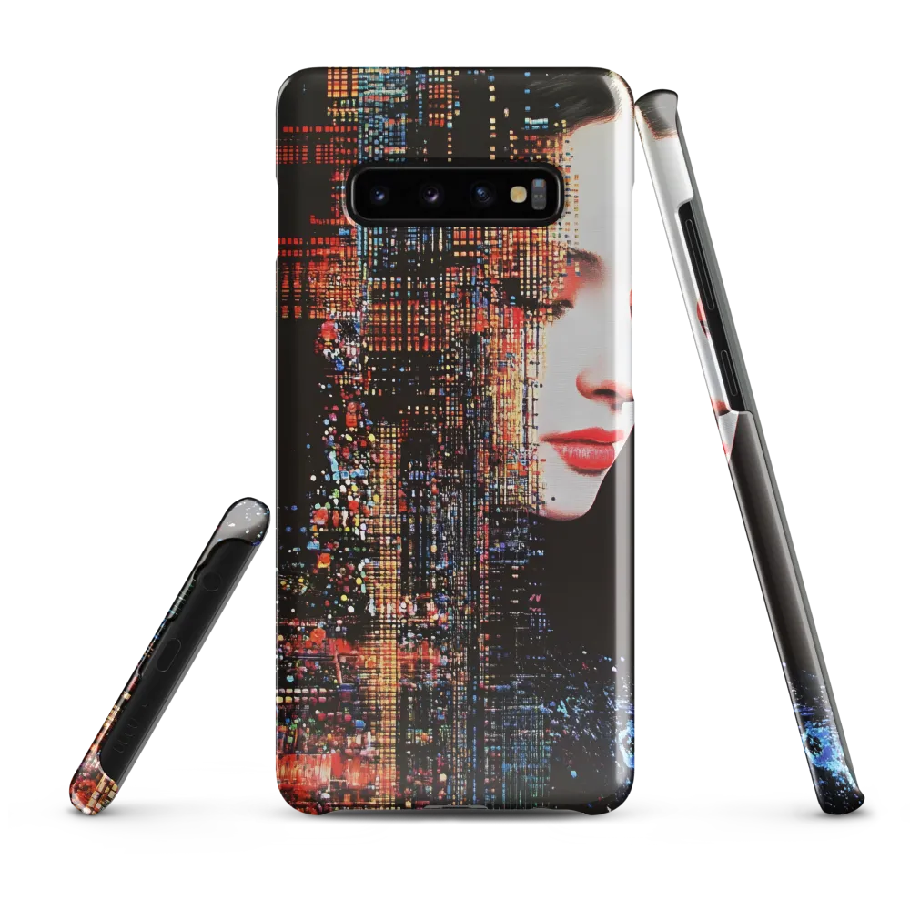 Pixelated Dreams: A Melding of Technology and Emotion | Phone Case |  S10 Plus | Snap Case | Glossy