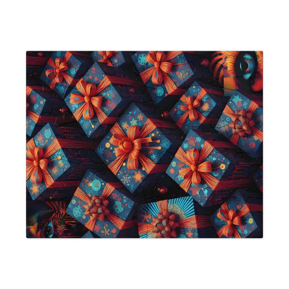 Midnight Wrapped Gifts 
 Jigsaw Puzzle in Tin Box