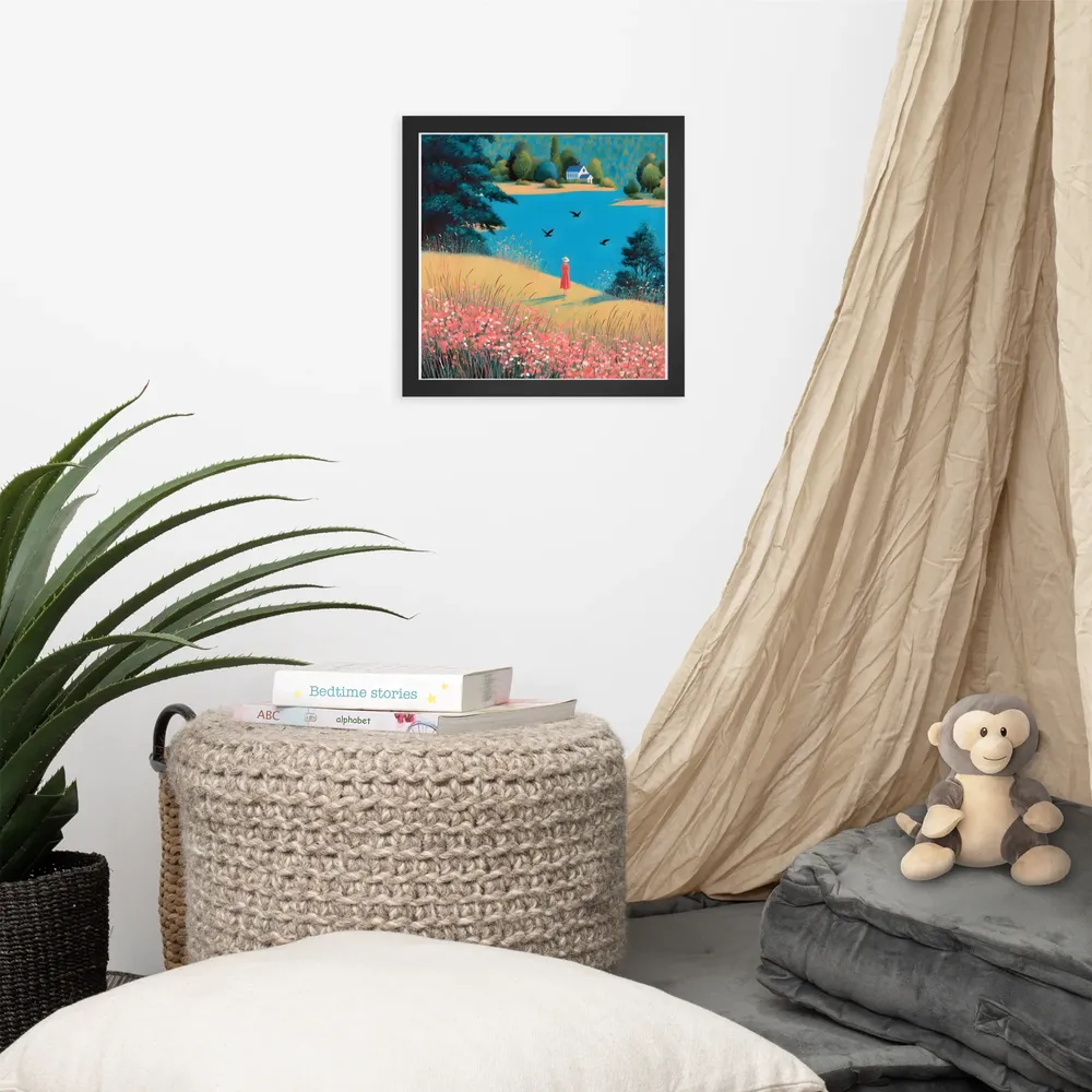 Lakeside Reverie 
 Poster with Black Frame | 12″x 12″
