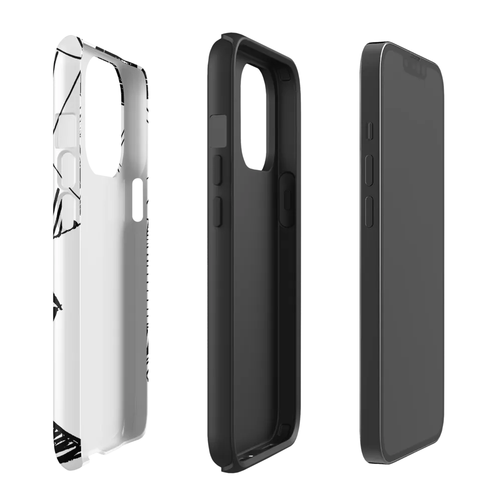Dynamic Geometry in Ink | Phone Case |  13 Pro | Tough Case | Glossy
