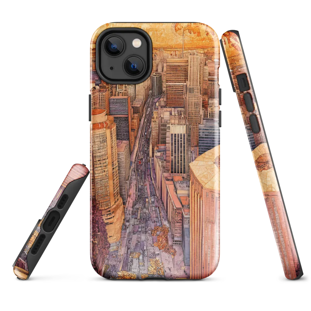 Mosaic Cityscape at Dusk