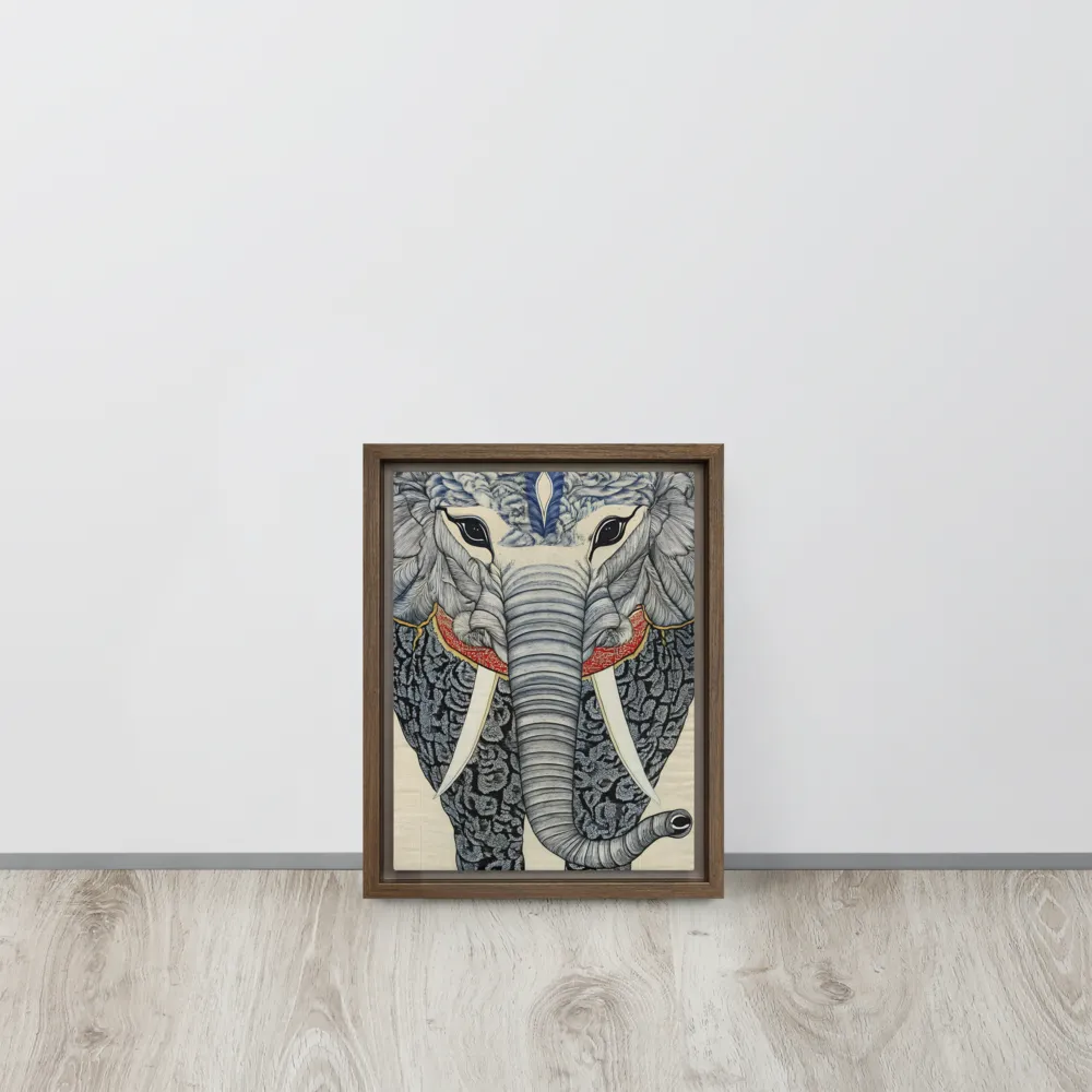 Majesty of the Elephant | Canvas with Brown Frame | 9″×12″