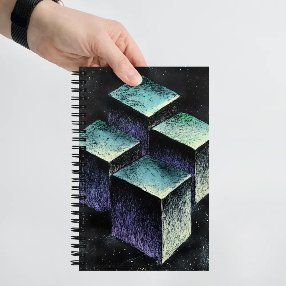 Floating Geometry: A Study in Cubes | Spiral Notebook