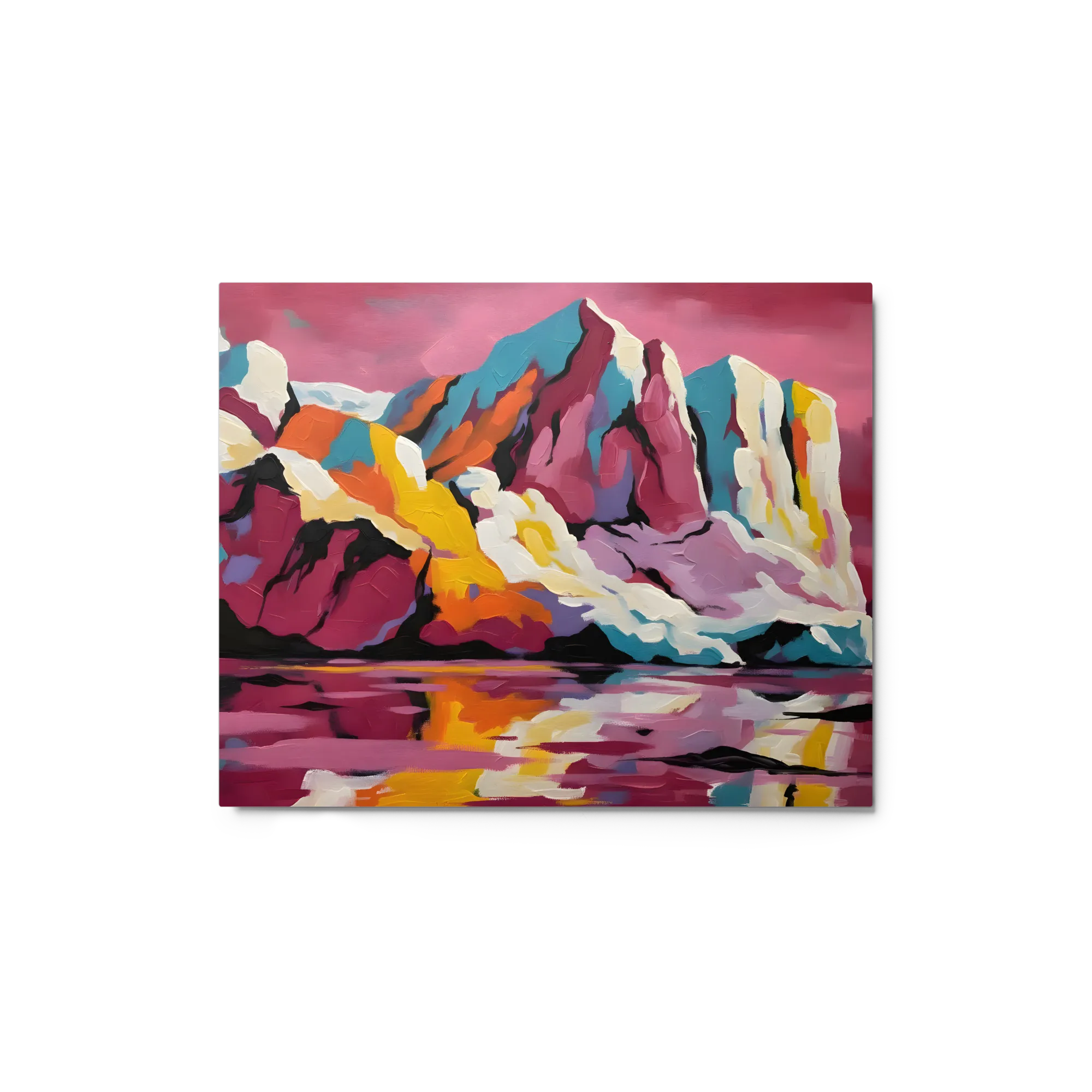 Colorful Impasto Peak 
 Metal Print | 8″x 10″