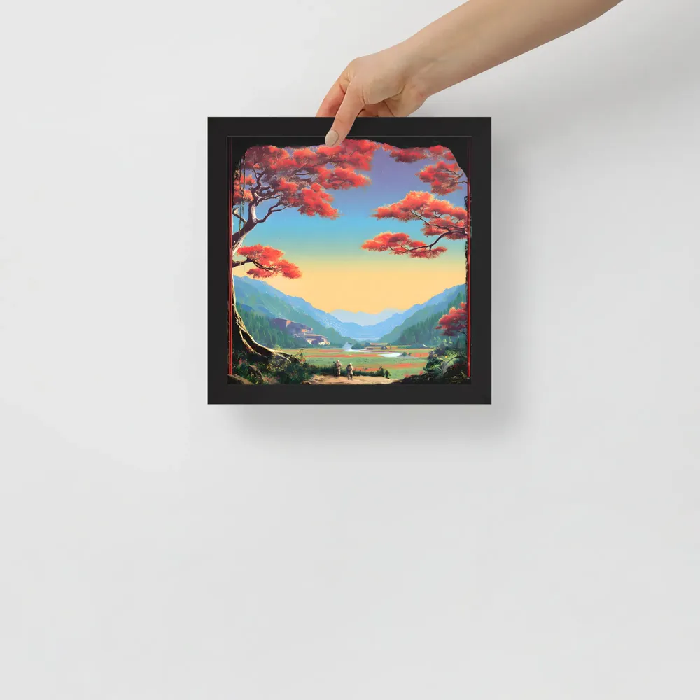 Crimson Pine Valley 
 Poster with Black Frame | 10″x 10″