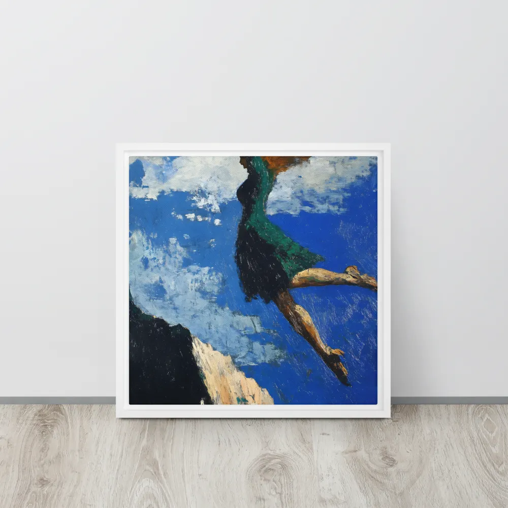 Boundless Ascent | Canvas with White Frame | 16″×16″
