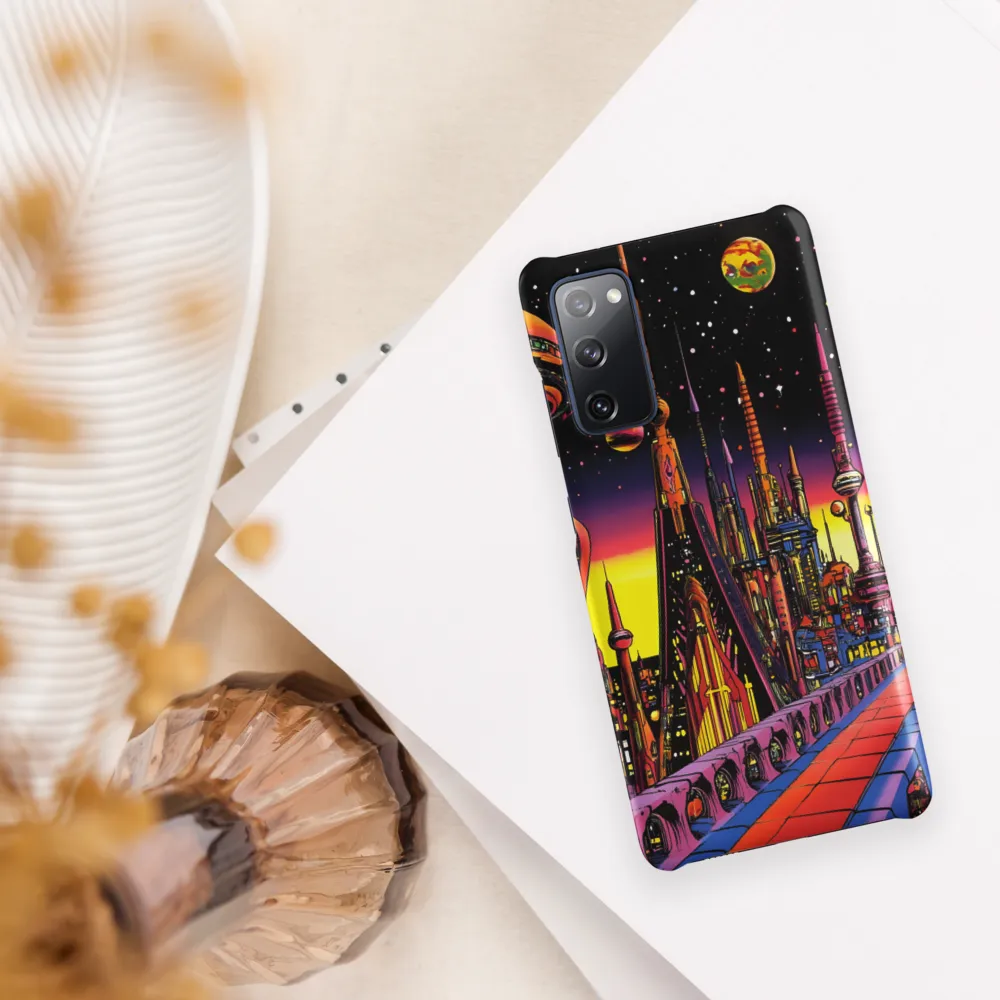 Futuristic Cosmos: A Journey Through Neon Cities | Phone Case |  S20 FE | Snap Case | Matte