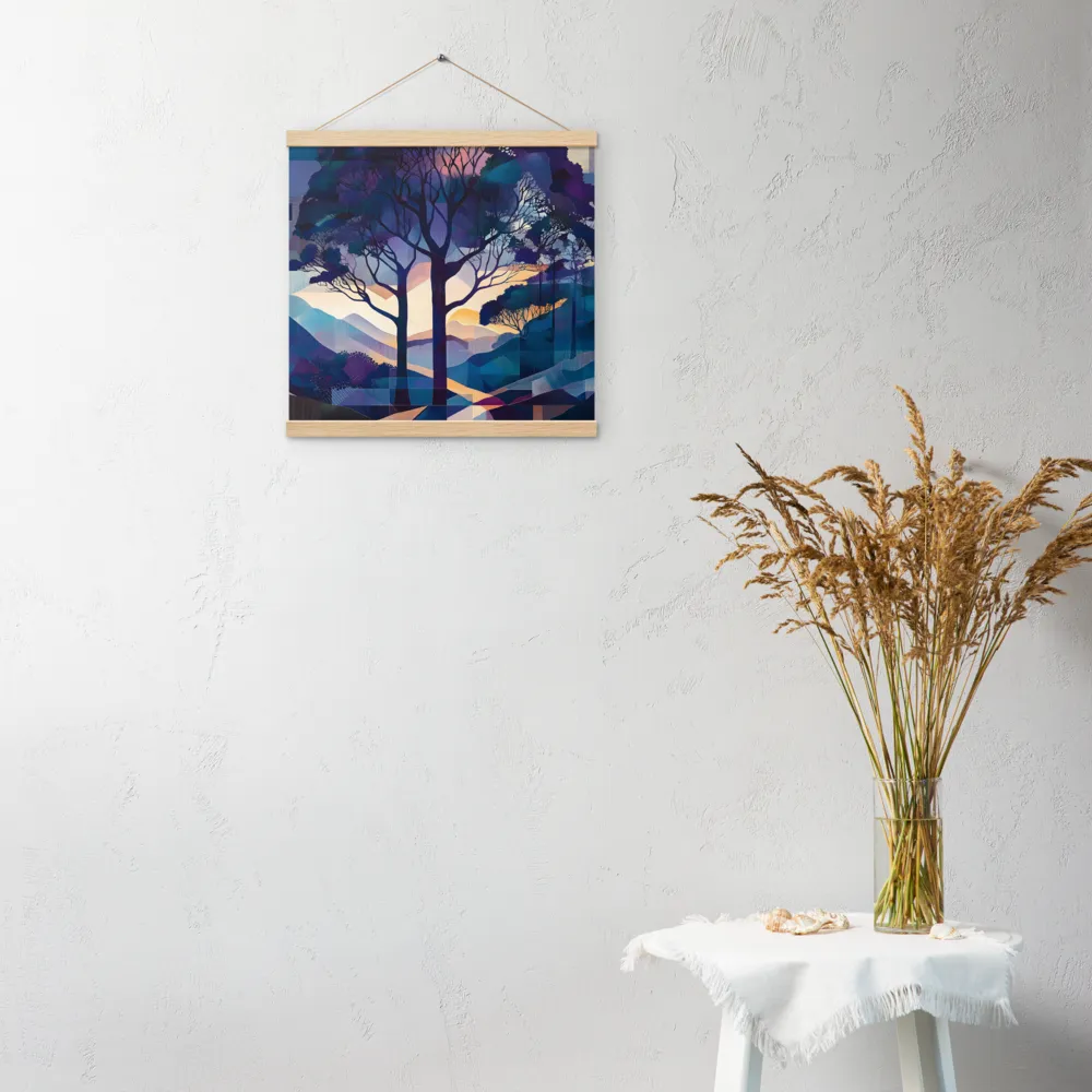 Tranquil Geometry: A Journey Through Color | Poster With Oak Wood Hanger | 16″×16″