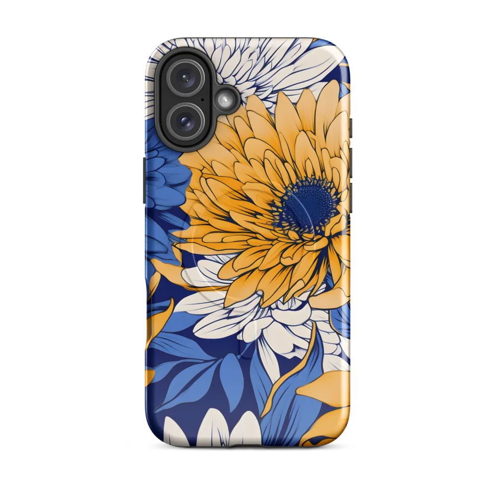 Floral Harmony in Blue and Yellow