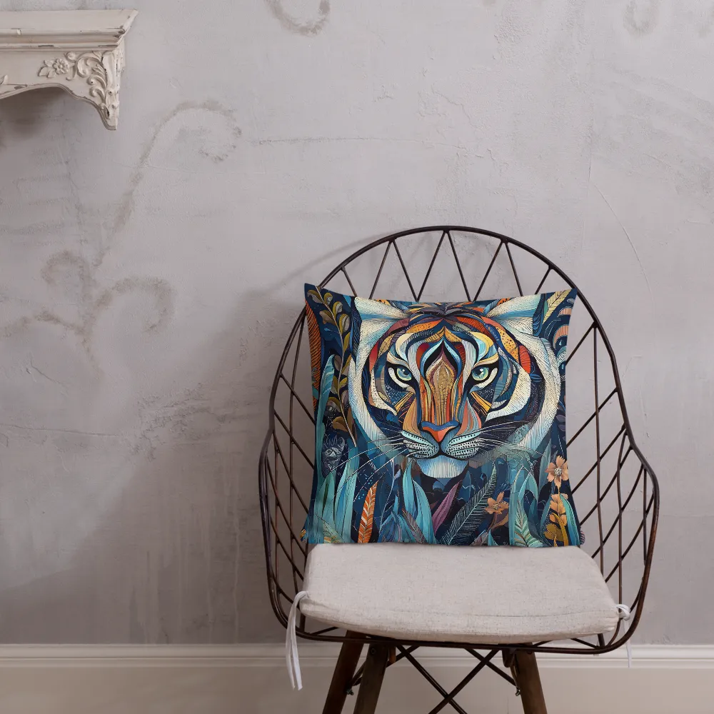 Ornamental Tiger in Teal and Orange