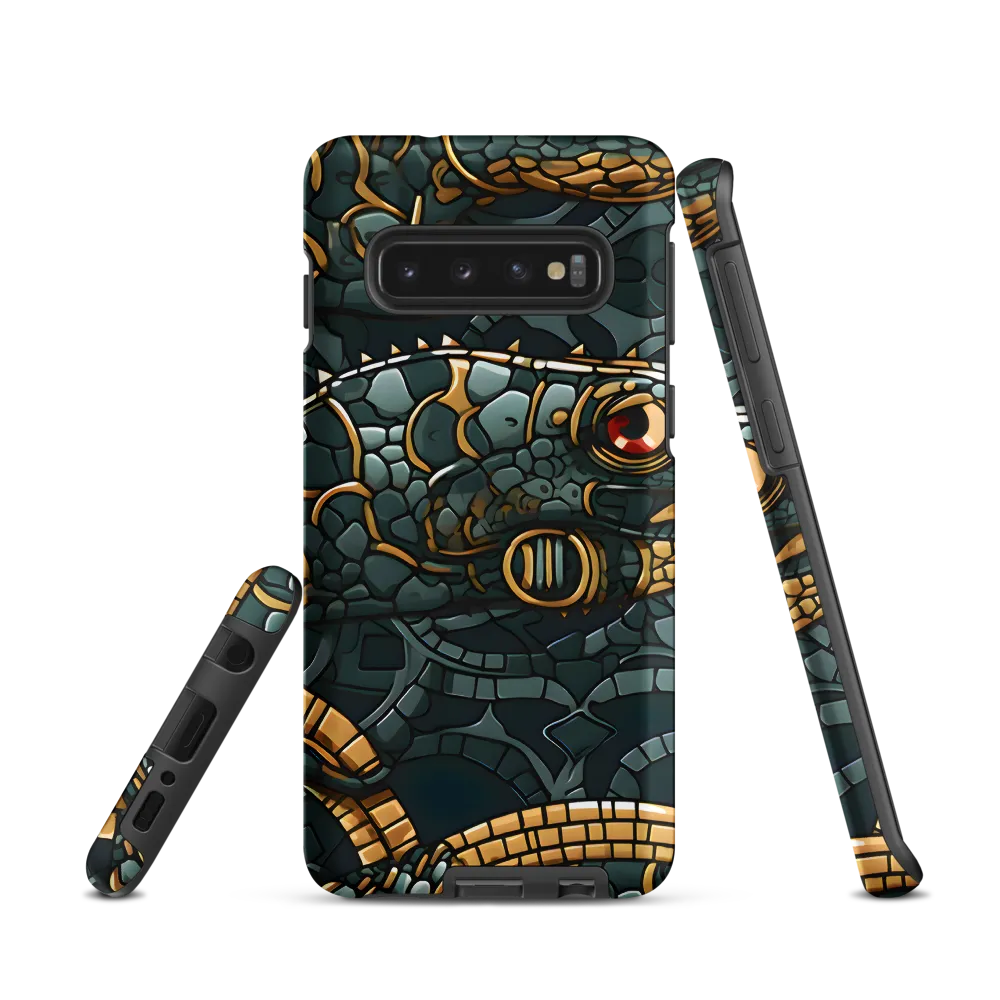 Reptilian Elegance: A Digital Art Nouveau Tapestry