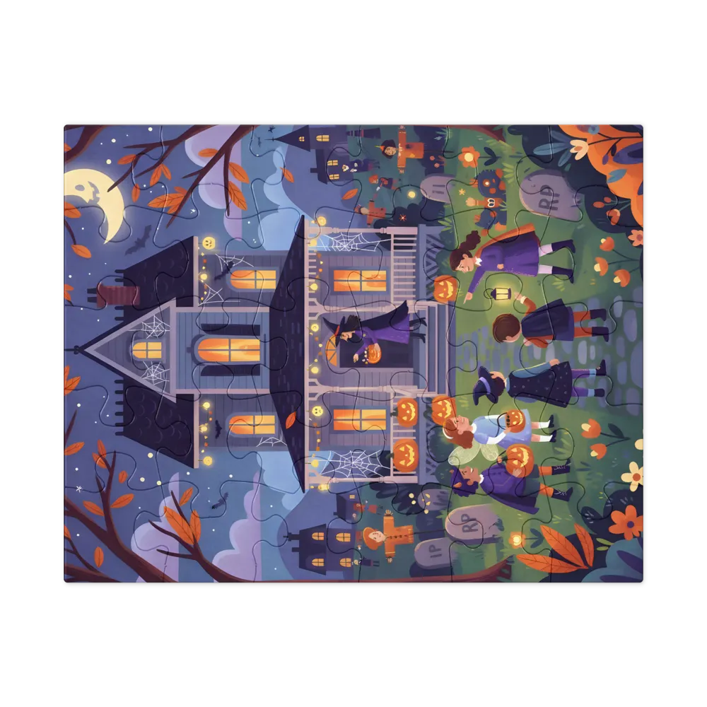 Moonlit Trick-or-Treat 
 Jigsaw Puzzle in Tin Box