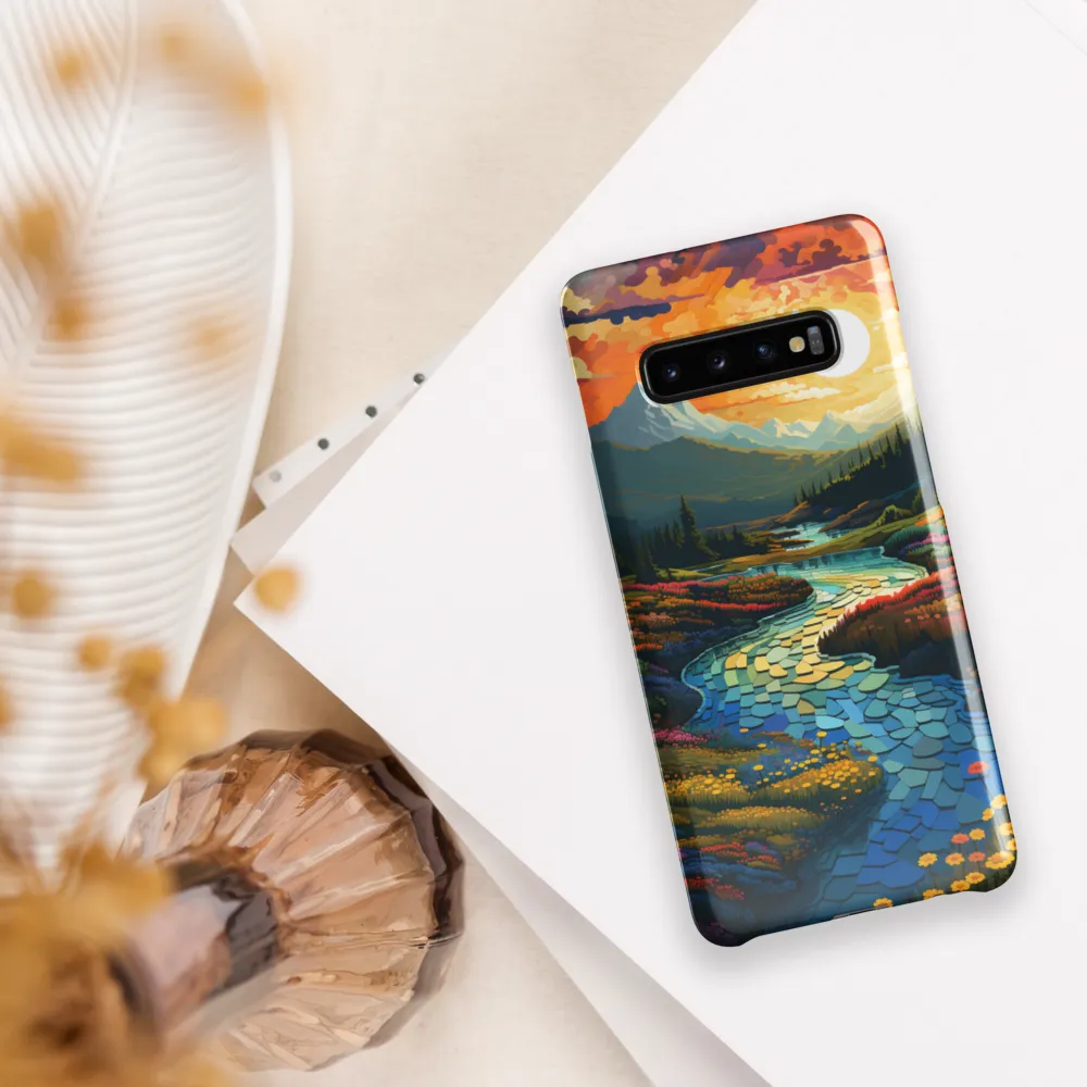 Serenity in Sunset: A Winding River's Embrace | Phone Case |  S10 Plus | Snap Case | Glossy