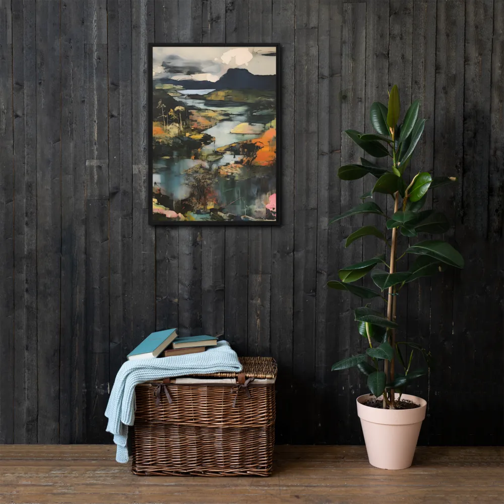 Harmony of Nature: An Abstract Journey | Canvas with Black Frame | 20″×28″