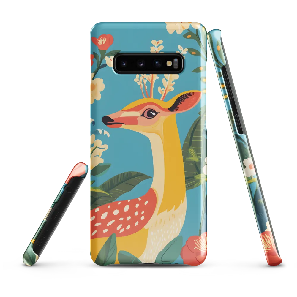 Serene Majesty: A Vibrant Deer Amidst Flora | Phone Case |  S10 Plus | Snap Case | Glossy