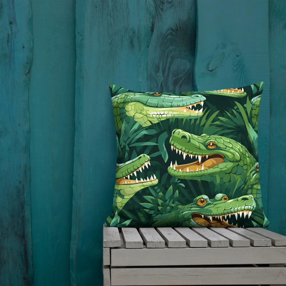 Fierce Crocodilian Medley | Pillow & Pillow Case | Multiple Sizes