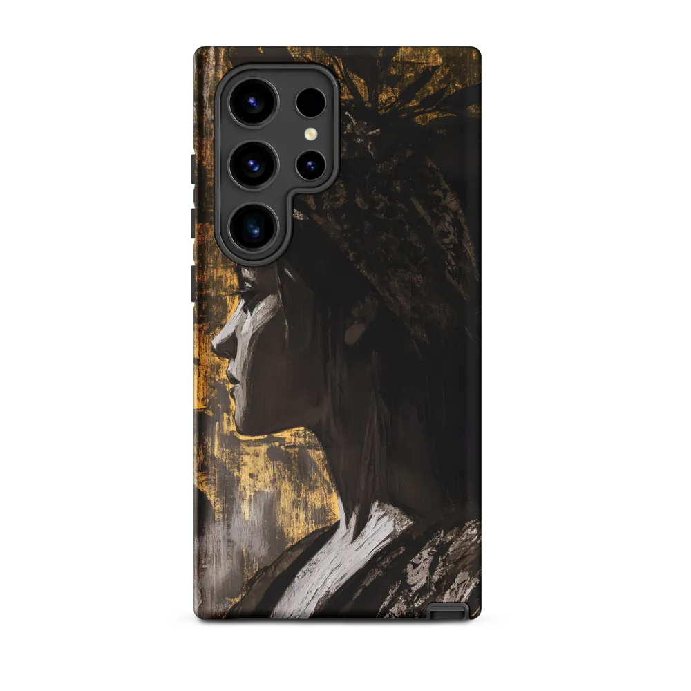 Golden Elegance: A Modern Profile Portrait