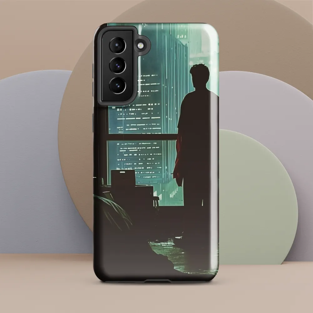 Silent Contemplation in a Futuristic Dystopia | Phone Case |  S21 Plus | Tough Case | Glossy