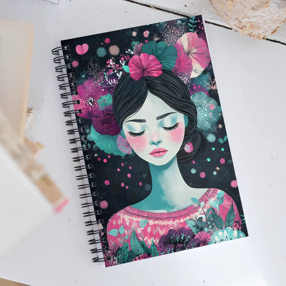 Embrace of Floral Serenity | Spiral Notebook