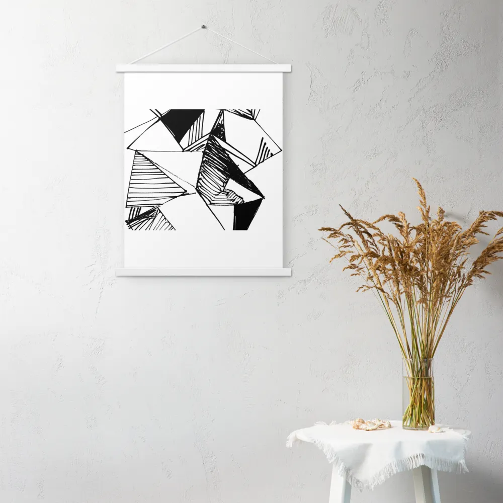 Dynamic Geometry in Ink | Poster With White Wood Hanger | 18″×24″