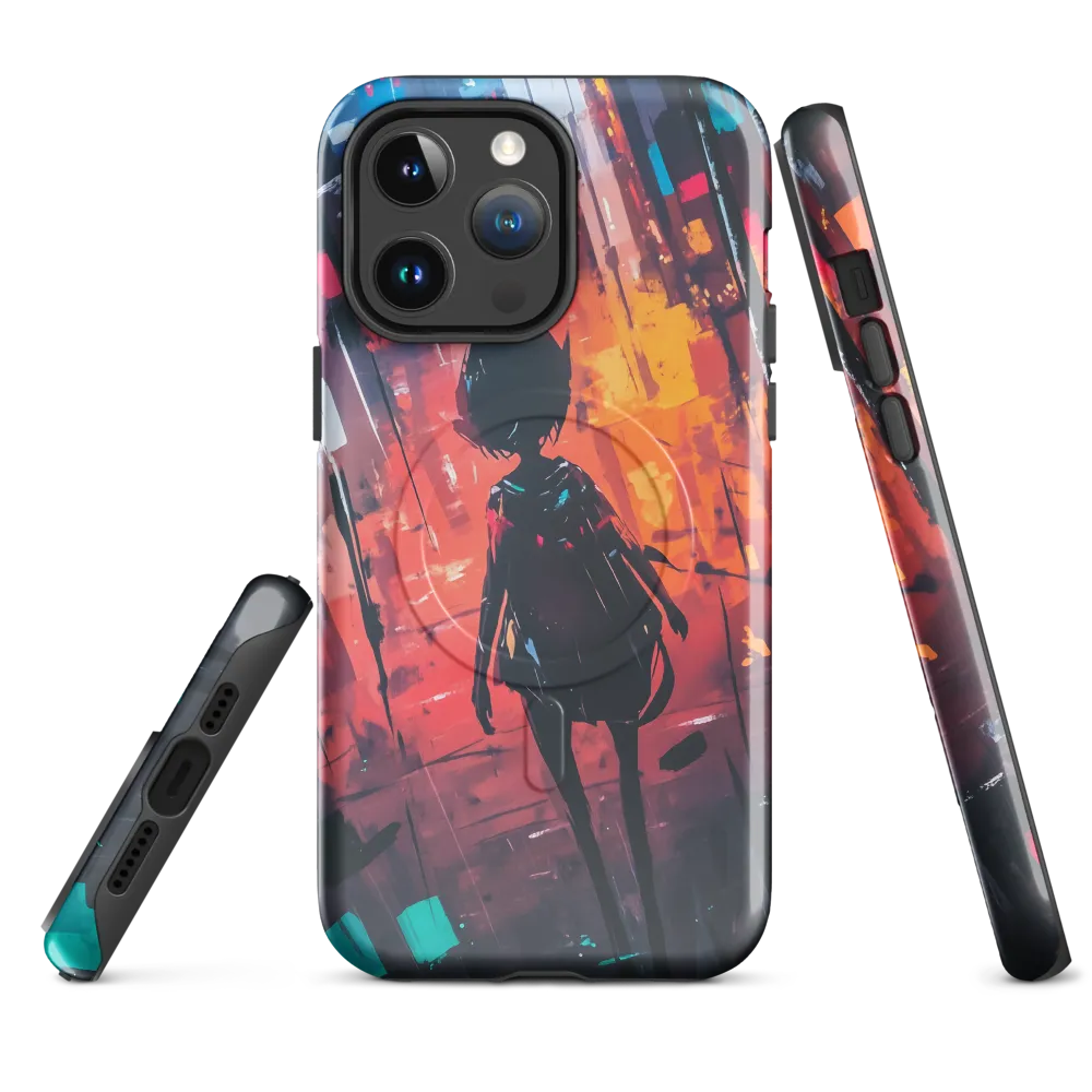 Silhouette in the Urban Abyss | Phone Case |  14 Pro Max | MagSafe® Tough Case | Glossy