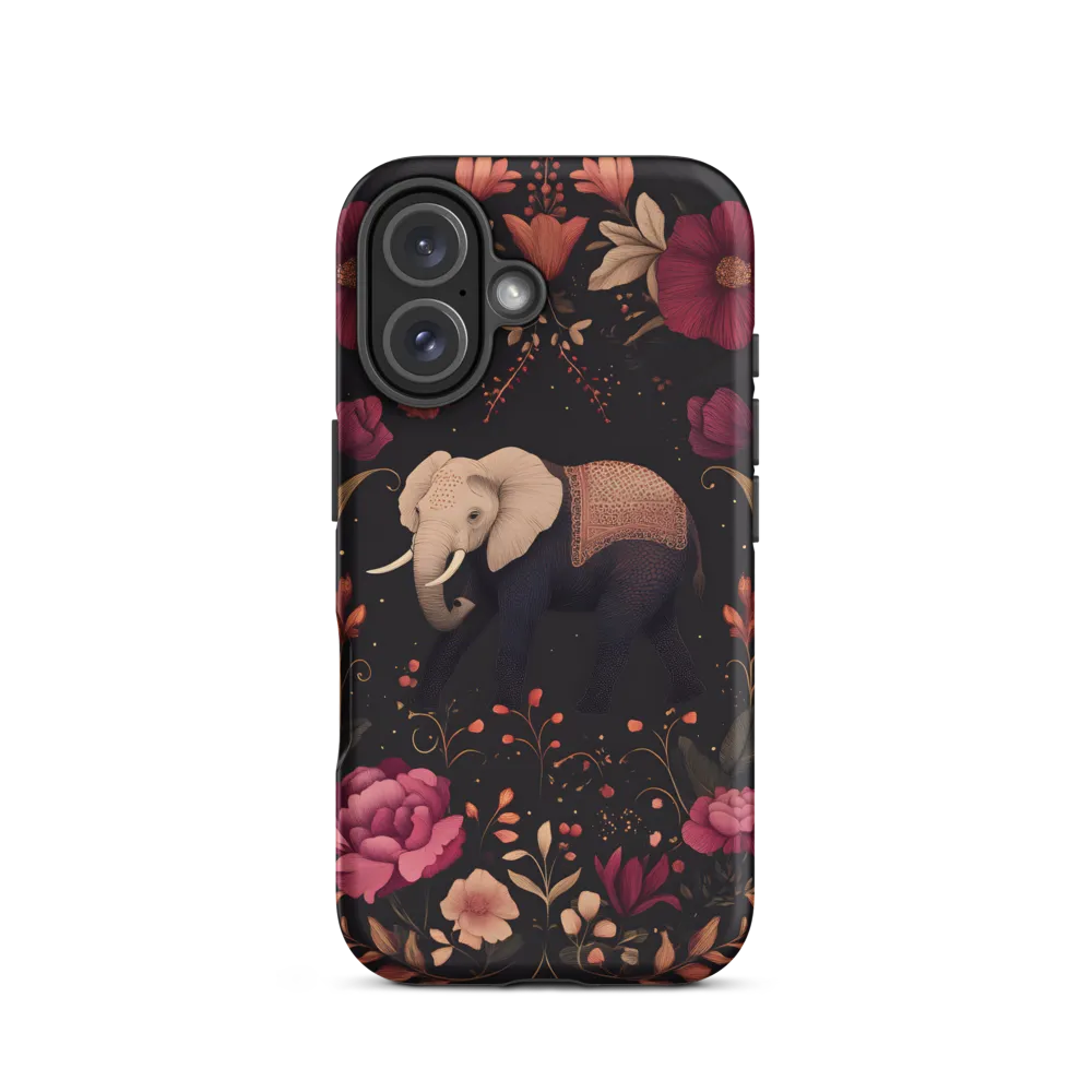 Whispers of the Wild: Elephants and Blooms | Phone Case