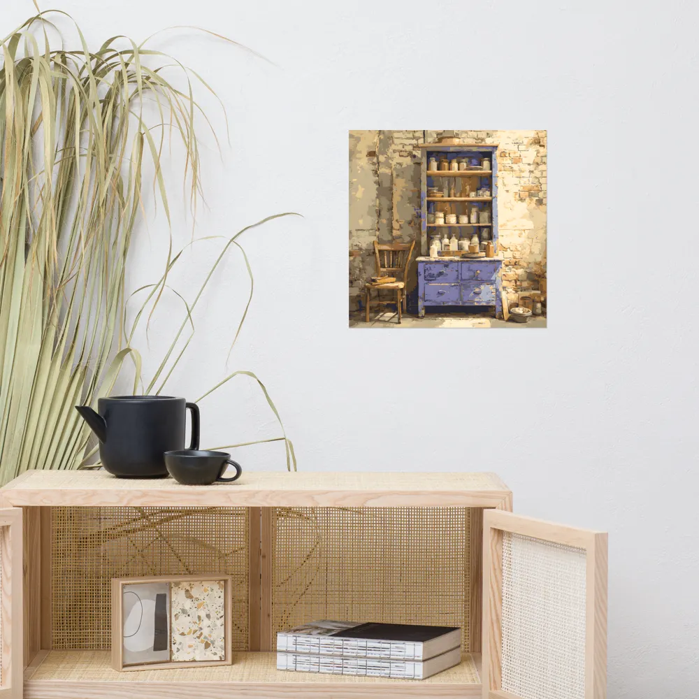 Rustic Blue Hutch 
 Poster | 16″x 16″