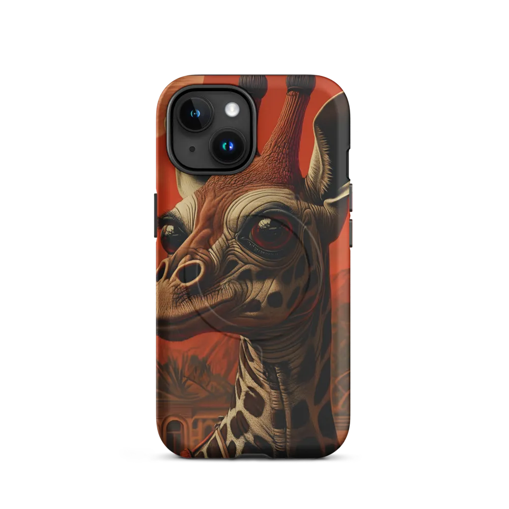 Whimsical Giraffe in an Orange Dreamscape