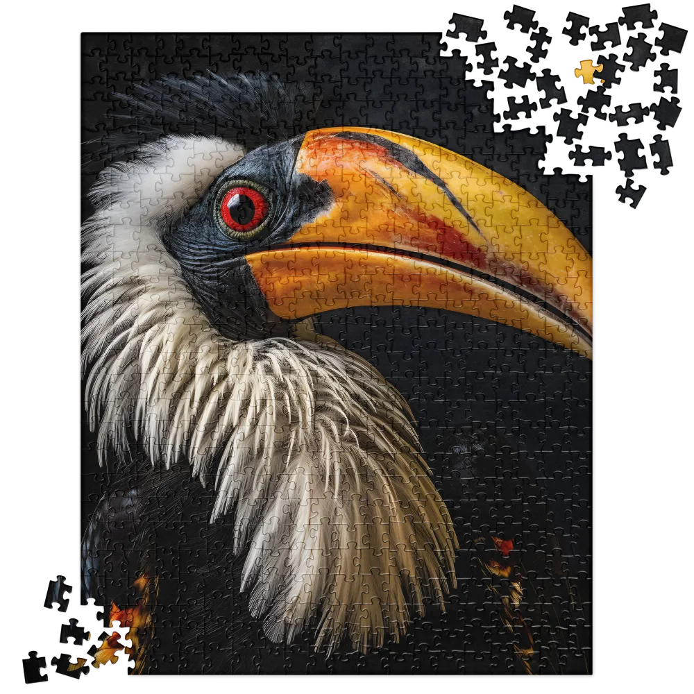 Majestic Hornbill Portrait | Jigsaw Puzzle | 520 pieces